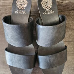 Vince Camuto Varenia Black Wedge Sandals